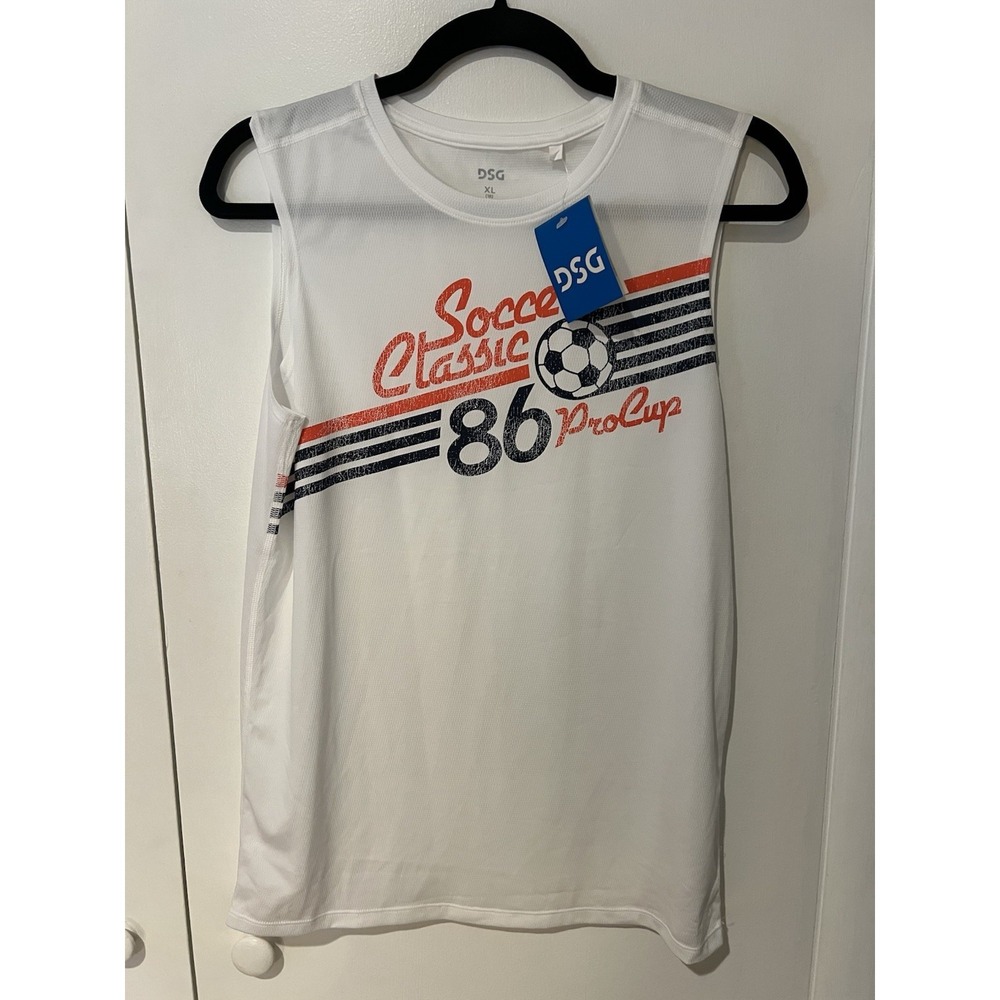 NWT DSG Boys XL Printed Movement Tank Pure White Soccer Classic